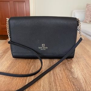 Kate Spade Black Crossbody with Gold Chain